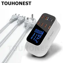 Для iphone samsung huawei Smart USB Зарядное устройство Тип C быструю зарядку Quick Charge 3,0 USB док-станции Led Дисплей адаптер разъем