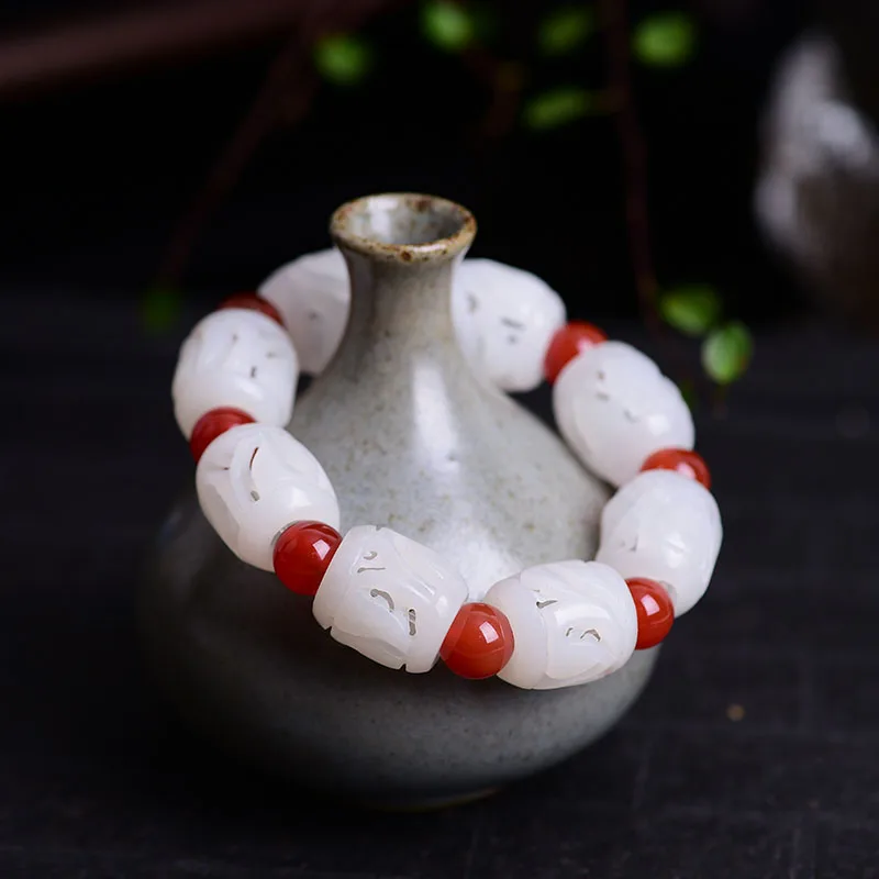 

Handmade Authentic Hetian Crystal Budda Bracelets