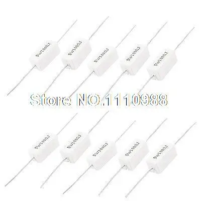 

10 Pcs 5W Watt 100 Ohm 5% Ceramic Cement Power Resistor White