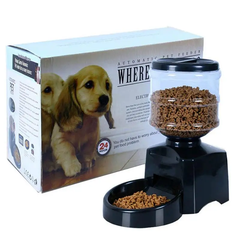 

5.5L Automatic Pet Feeder fountain Voice Message Recording LCD Screen Dogs Cats Food Dispenser Bowl Dog Cat Smart Feeder