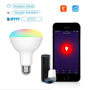 

WiFi Smart RGB Light Bulb LED Lamp 9W Warm Cool White Smart Life APP Remote Control Works with Alexa Echo Google E27