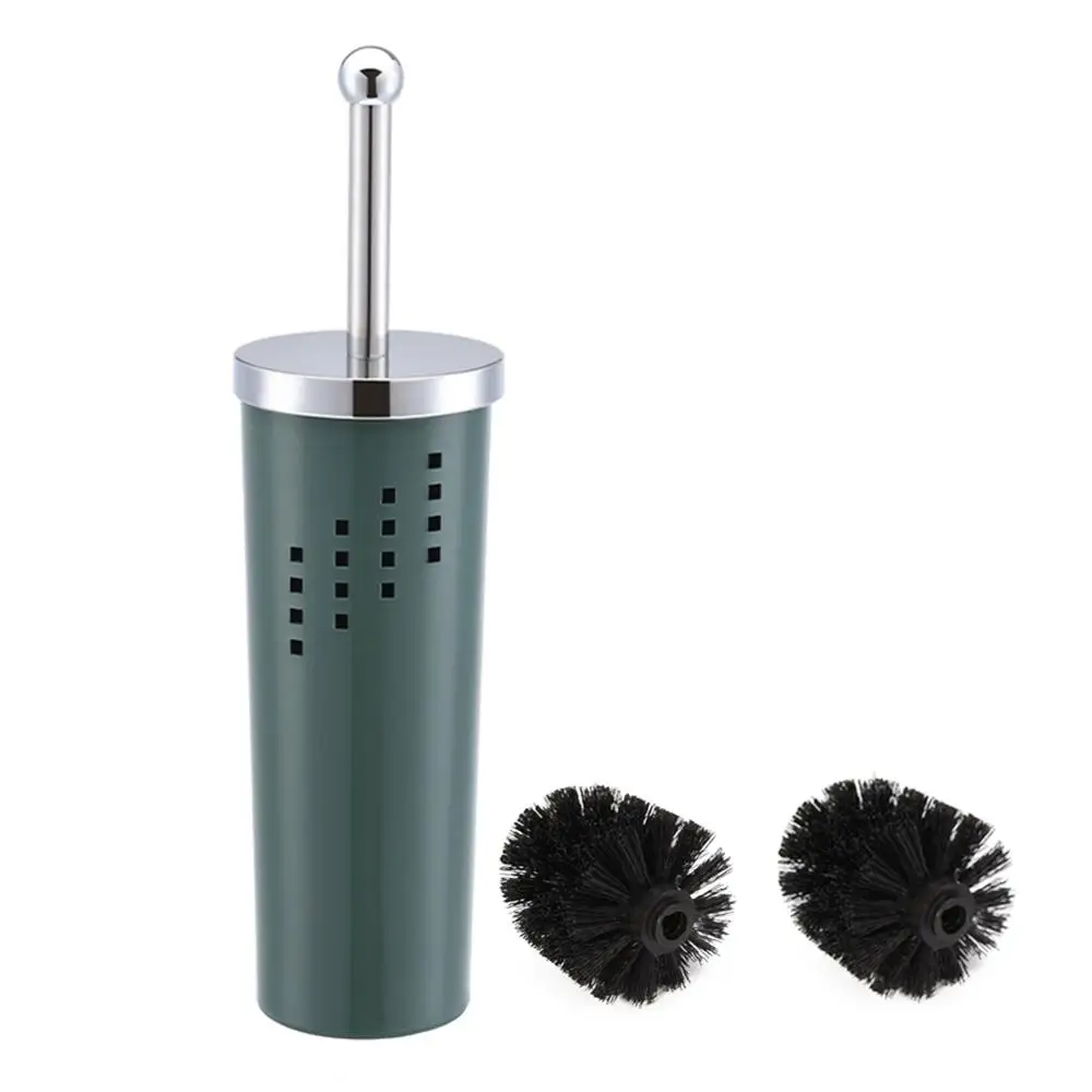 GREEN 2019EHOME BUY Toilet Brush Set With Cover and Base for Bathroom 9 Colors Square Hole / Simple Ventilation - Цвет: GREEN