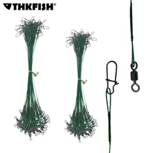 50 шт., 32 фунта, 30 шт., 35 фунтов, рыболовная леска, стальной провод, лидер, с поворотным поворотом, Duo Lock, защелки, анти-наживка, рыболовная проволока, поводки