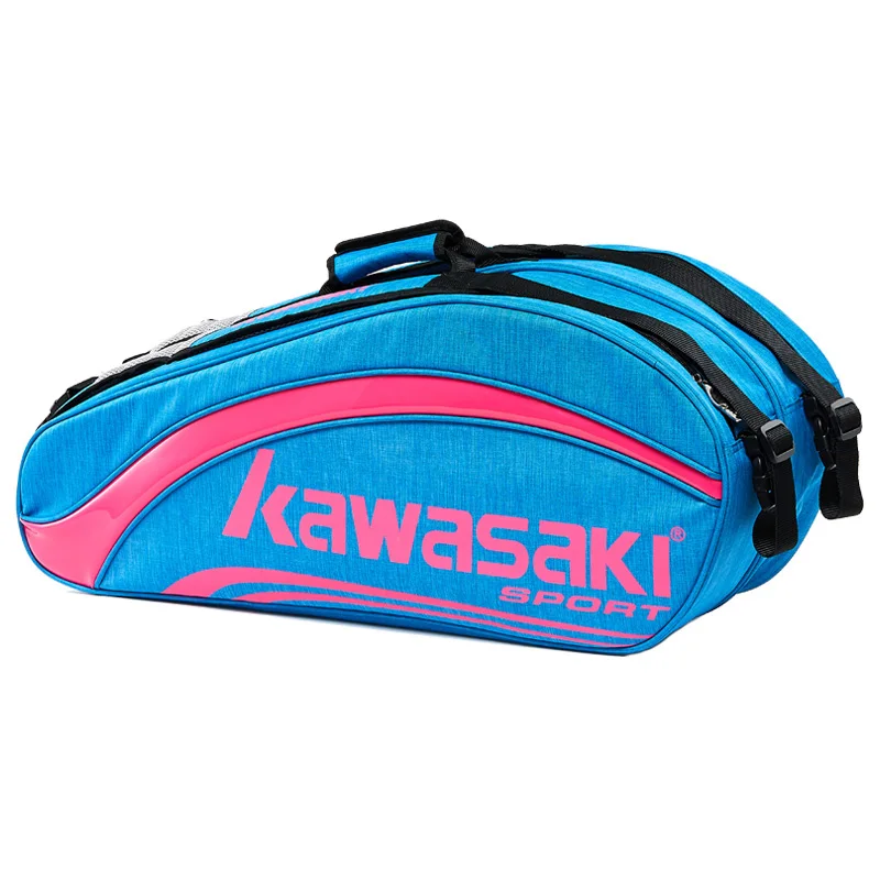 Bolsa de Bádminton de la serie King de la marca Kawasaki bolsa de deporte de gran capacidad para 6 raquetas de bádminton con dos hombros KBB-8652