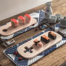 В японском стиле деревянный тарелка для суши экологичный инструмент для выпечки без рисунка твердая деревянная доска для хлеба фрукты/Десерты/чайный поднос