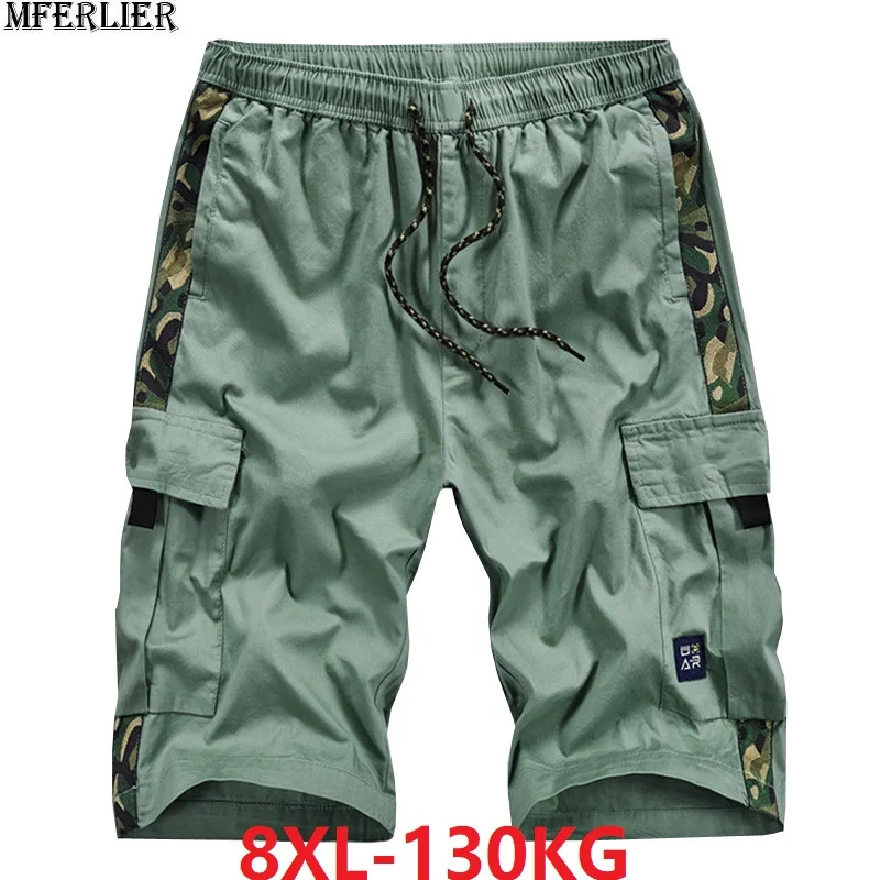 Мужские шорты Карго с карманами камуфляжные летние шорты для скейтборда размера плюс 7XL 8XL спортивные шорты в Корейском стиле сафари