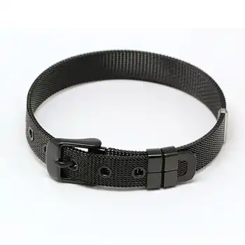 \"PRESELL PRODUCT\" Stainless Steel 21cm Black Mesh Bracelet Wrap Bracelets Bangle fit Slide Charms 50pcs/lot