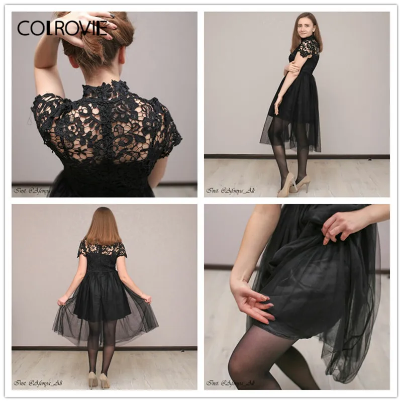 floral lace bodice mesh dress