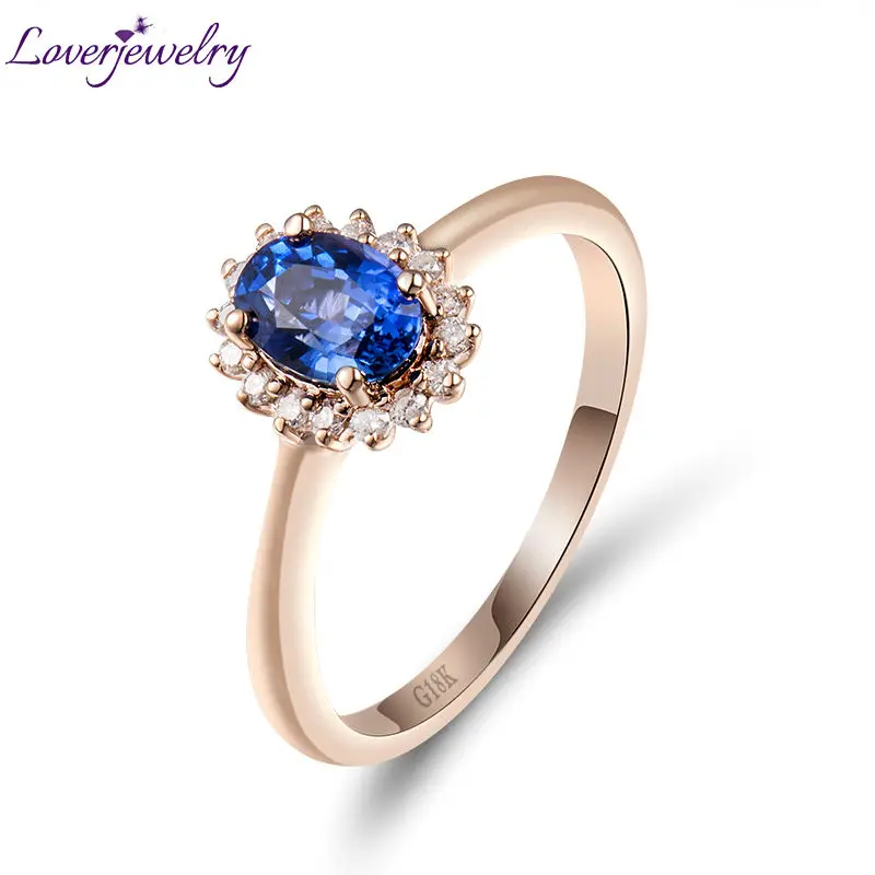 Кольцо LOVERJEWELRY Диана 18 карат из твердого золота с натуральным овальным камнем 4x6
