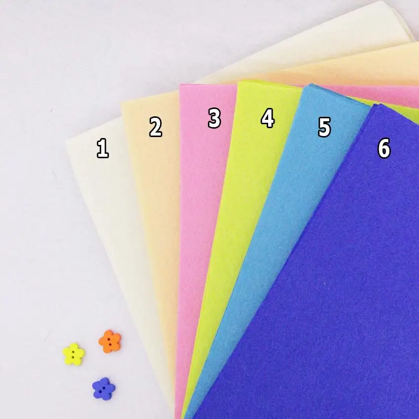 6 Pure Color Felt Cloth 1mm Felt Fabric Polyester Felt Fabrics