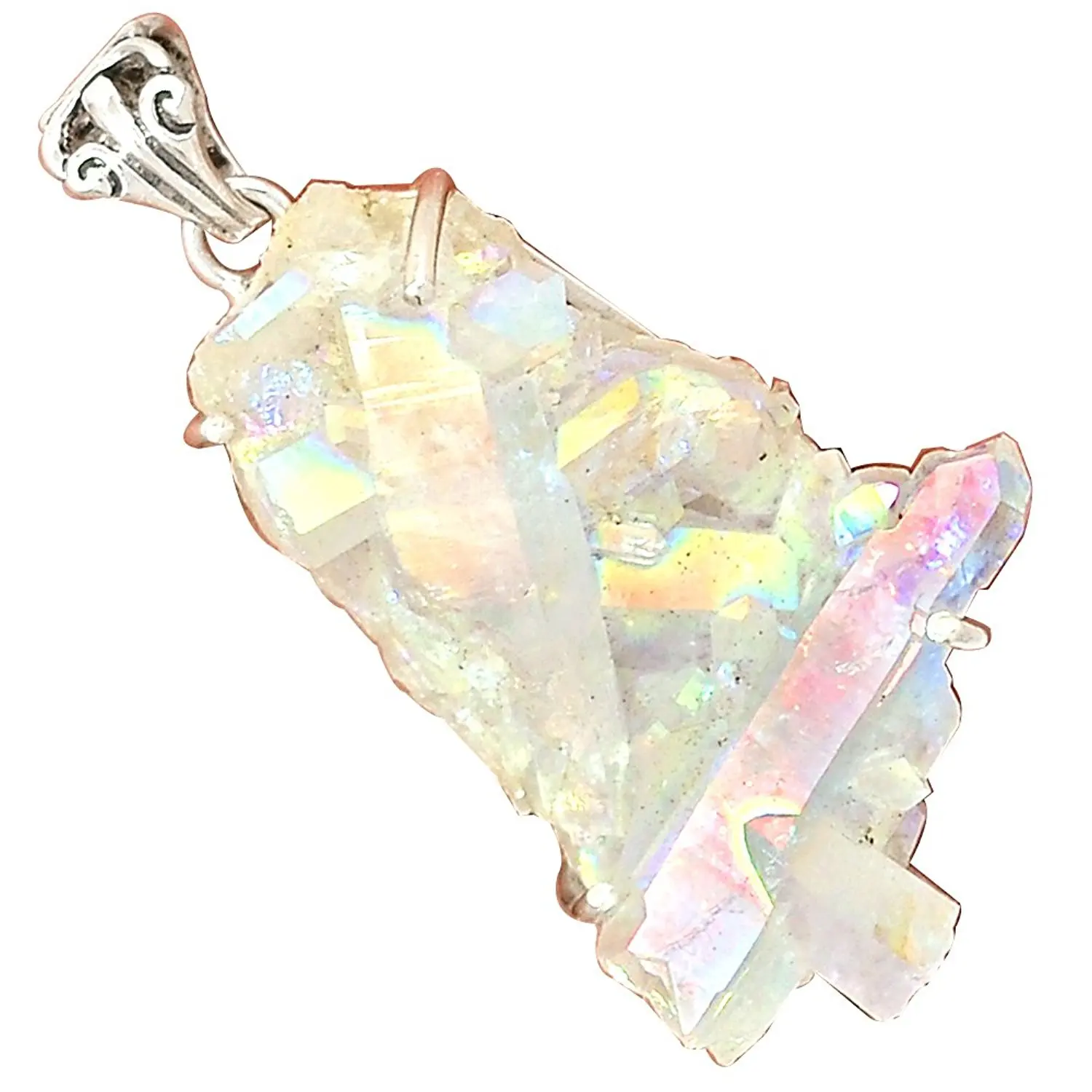 

Lovegem Nature OPAL AURA QUARTZ Pendant 925 Sterling Silver, 50.6 mm, MHBAP4801