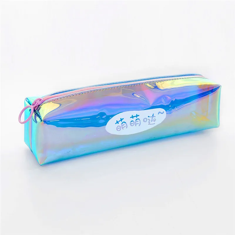 Letter Print Laser Small Bag Holographic Women PVC Coin Purses Fashion Clear Jelly Handbag Girls Coin Card Holder For Kids Purse - Цвет: Pen Bag MMD