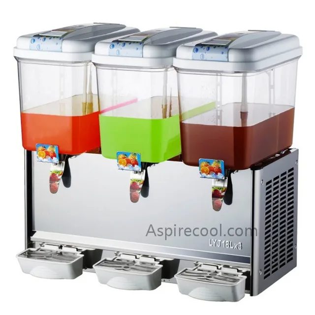 Cooling Drink Dispenser Stainless Steel Body Three Heads Commercial