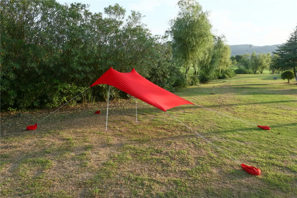 WIDESEA تصميم ليكرا seabeach الشمس المأوى 1.5 M * 2.1 M التخييم خيمة خيمة للشاطئ UPF 50 + 4 أكياس الرمل و 4 الحبال الشمس المظلة مظلة قماش القنب