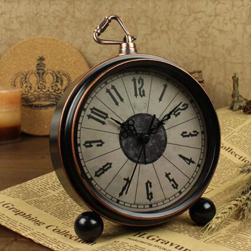 No ticking Bedroom Office Bedside Clock Desk Table Watch Classic 4.3