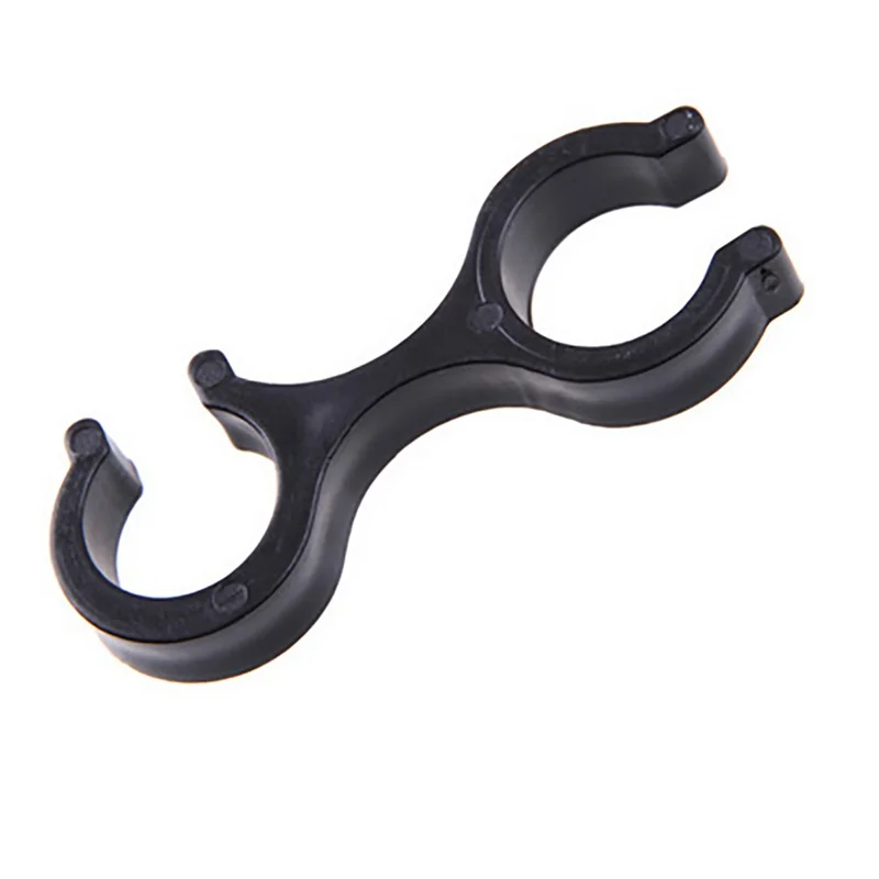 

2 Pcs/Set Trekking Mountaineering Pole Waking Stick 8 Shaped Clip Clamp Accessory Black Portable