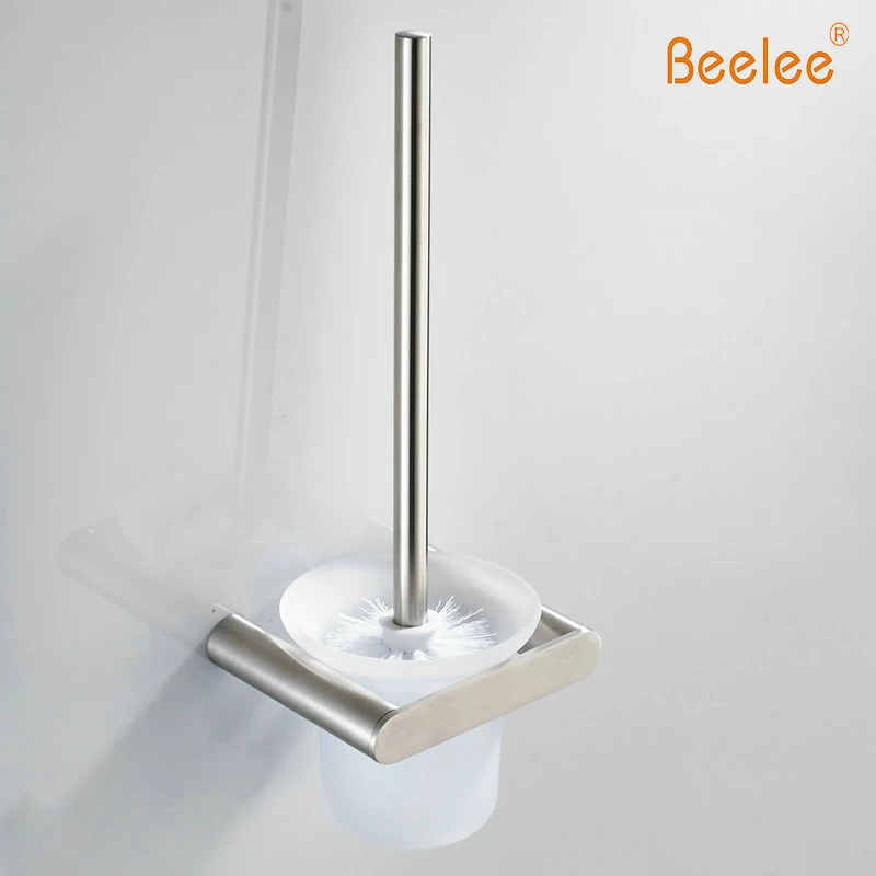 Beelee Creative Design Stainless Steel Toilet Brushes with Holder Wall