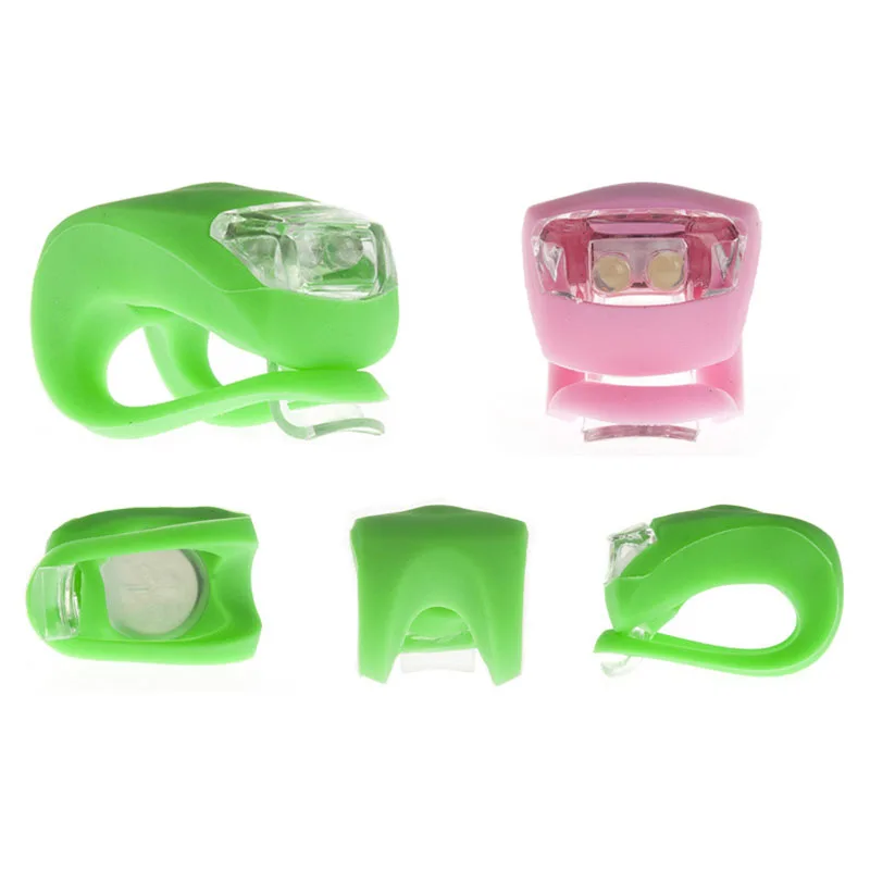 Best Cycling Warning light Silicone Bicycle Lights Helmet LED Flash light Waterproof Wheel Front Bike Light Rear Tail Lamp 8