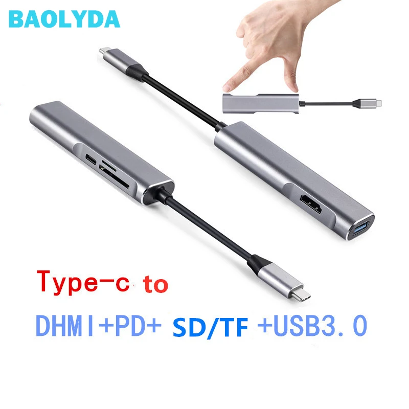 Baolyda USB C к HDMI многопортовый концентратор адаптер USB 3,1 type-c Thunderbolt 3 к HDMI 4 K совместимый MacBook Pro iPad Pro samsung S9