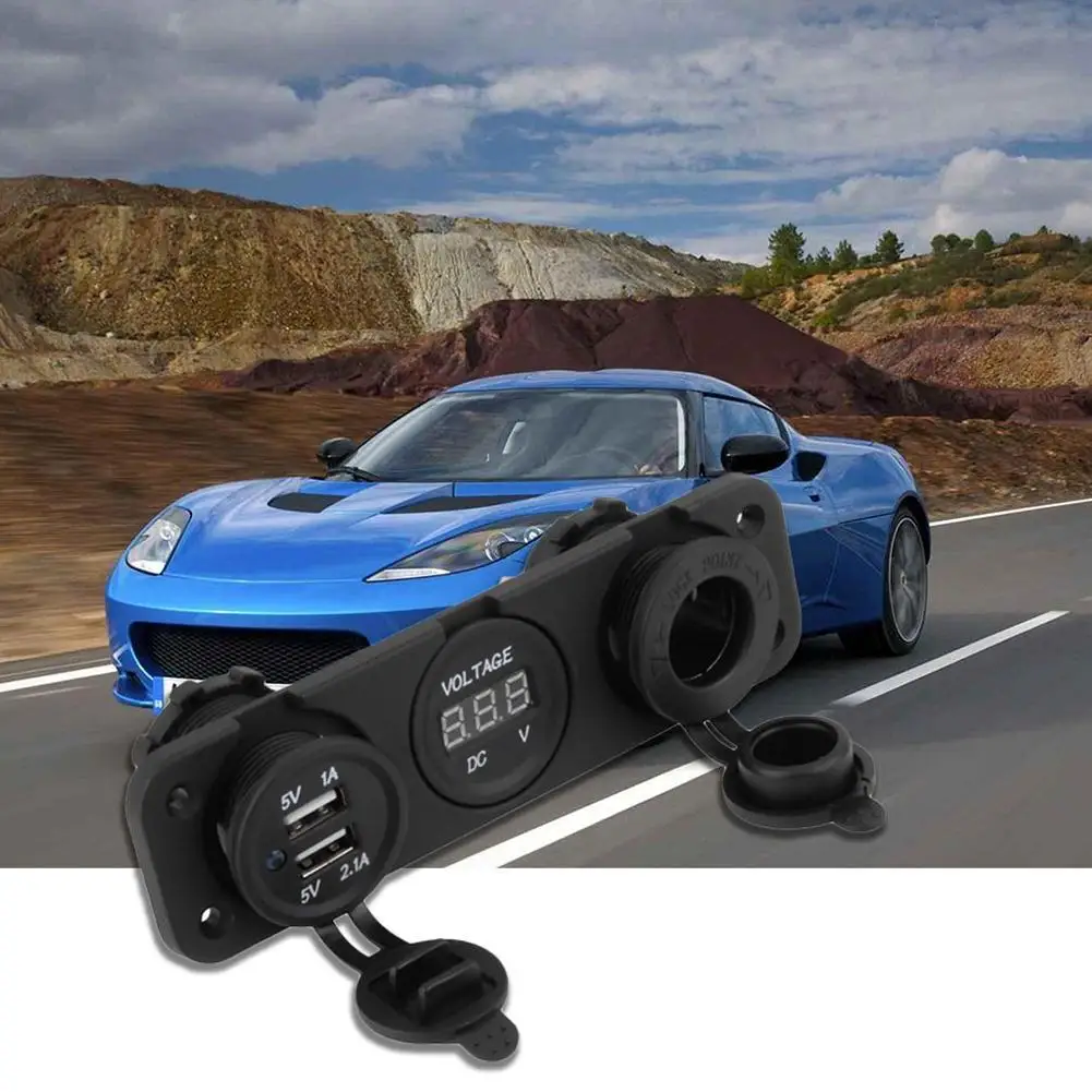 Автомобильная розетка сплитер функция с прикуривателем USB зарядное устройство и вольтметр быстрое зарядное устройство проводное зарядное устройство быстрое зарядное устройство