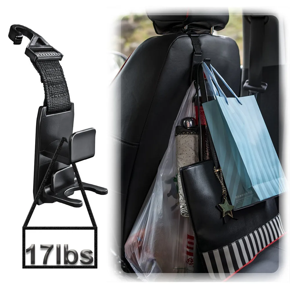 New Arrival 2pcs Car Vehicle Back Seat Headrest Organizer Hanger Storage Hook for Groceries Bag