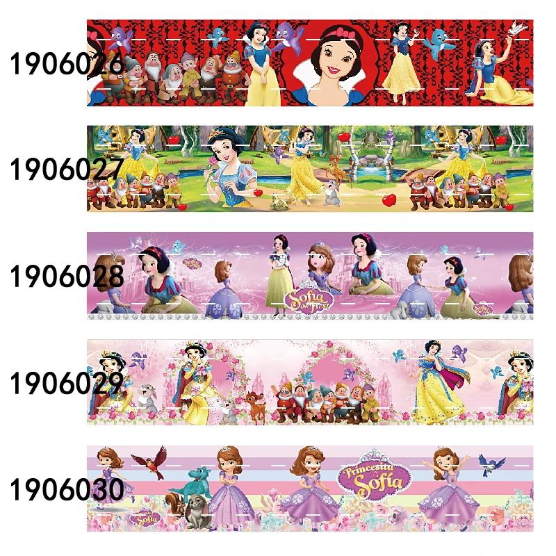 

(50 yards/lot) Free shipping 16mm/22mm/25mm/38mm/50mm/75mm princess printed cartoon character ribbon