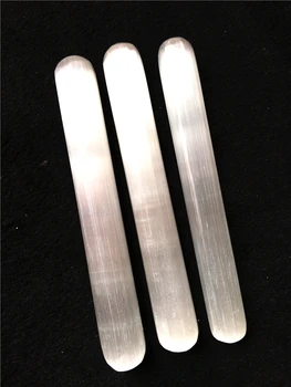 

15cm selenite quartz crystal massage stick point healing natural gem mineral specimen collection drop shipping