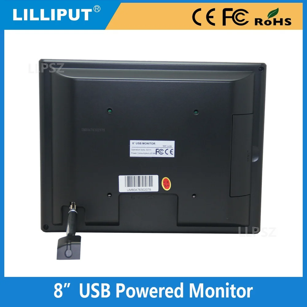 Lilliput 8 inch TFT LCD USB Powered Touch screen Monitor NOT VGA input, just USB Input, UM-80/C/T 8" Monitor