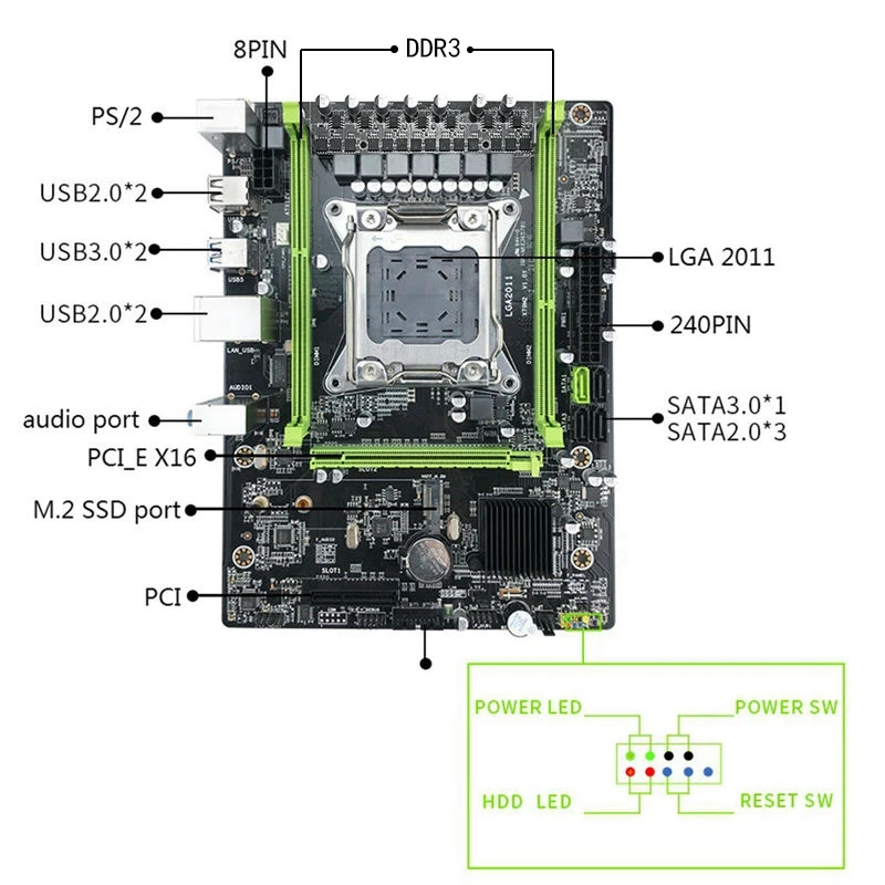 X79 материнская плата Lga2011 2 Каналы Ddr3 память Ecc M.2 Usb3.0 Sata3.0 Pci E игровая доска для