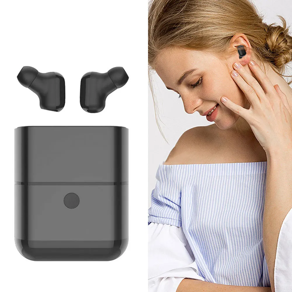 

leegoal High Quality X2-TWS Binaural Bluetooth Headset Wireless Small Invisible Mini Ear Plug with charging case for Smart Phone
