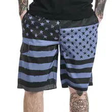 Модные летние мужские пляжные вечерние спортивные шорты на шнурке, Мужские штаны с принтом в виде американского флага, повседневные свободные шорты