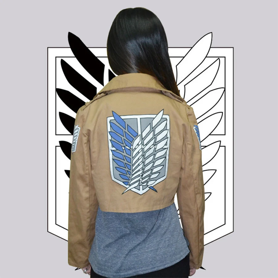 

Halloween CostumeAttack on Titan Jacket Shingeki no Kyojin Legion Coat Cosplay Eren Levi Jacket Plus Size Cosplay fantasias