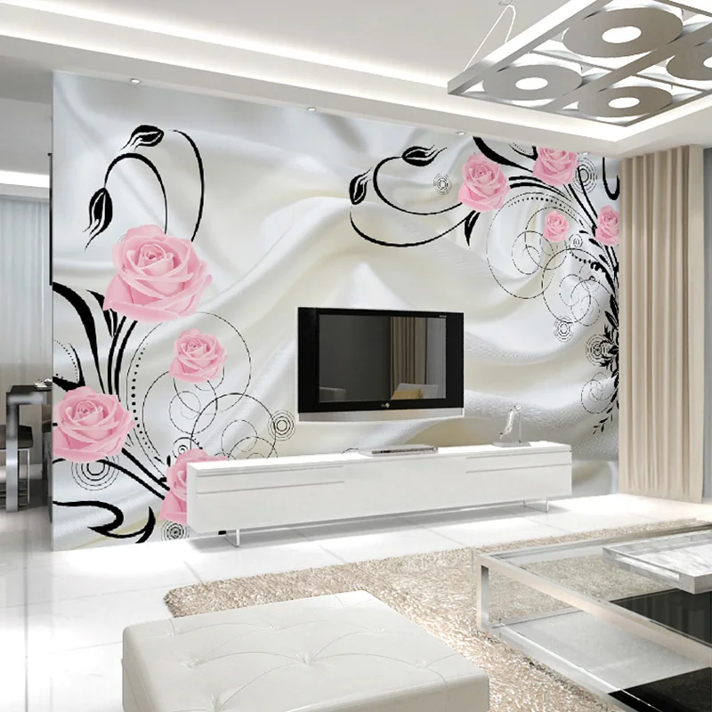 Customized 3D Flower Photo Wallpaper Living Room Bedroom Sofa TV Background Wallpaper Rose Flowers Wall Mural Wallpaper Roll Customized 3D Flower Photo Wallpaper Living Room Bedroom Sofa TV Background Wallpaper Rose Flowers Wall Mural Wallpaper Roll