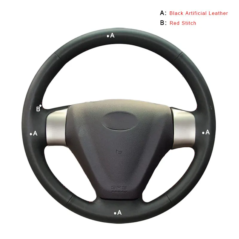 Автомобильная оплетка на руль для Kia Rio Rio5 2006-2009 hyundai Accent 2006-2011 Getz 2005-2011 авто-Стайлинг - Название цвета: Artificial Leather