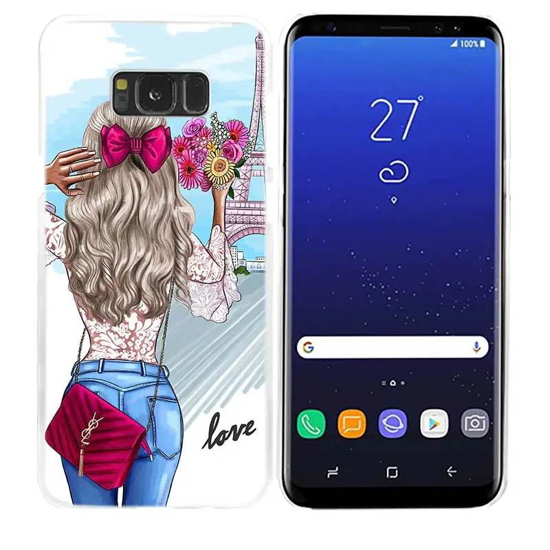 Чехол из поликарбоната для samsung Galaxy M20 M30 M40 M10 S10e S10 S9 S8 Plus S7 Note 8 9 Жесткий чехол для телефона Роскошные коричневые волосы для мамы и дочки - Цвет: 10