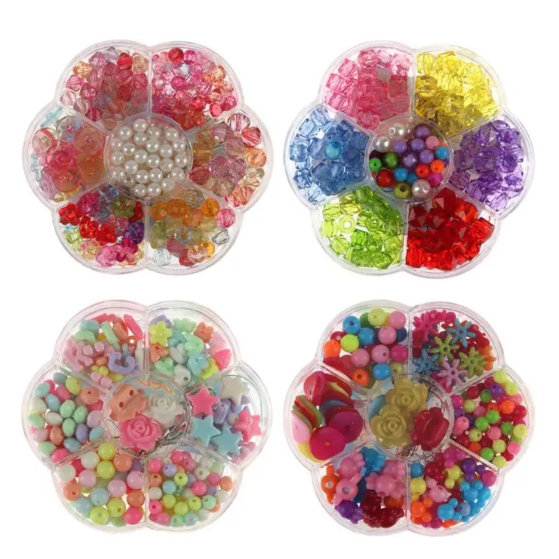 150Pcs Acrylic Mixed Beads Sets Kids Threading DIY Jewelry Chain Bracelet Making Accessories