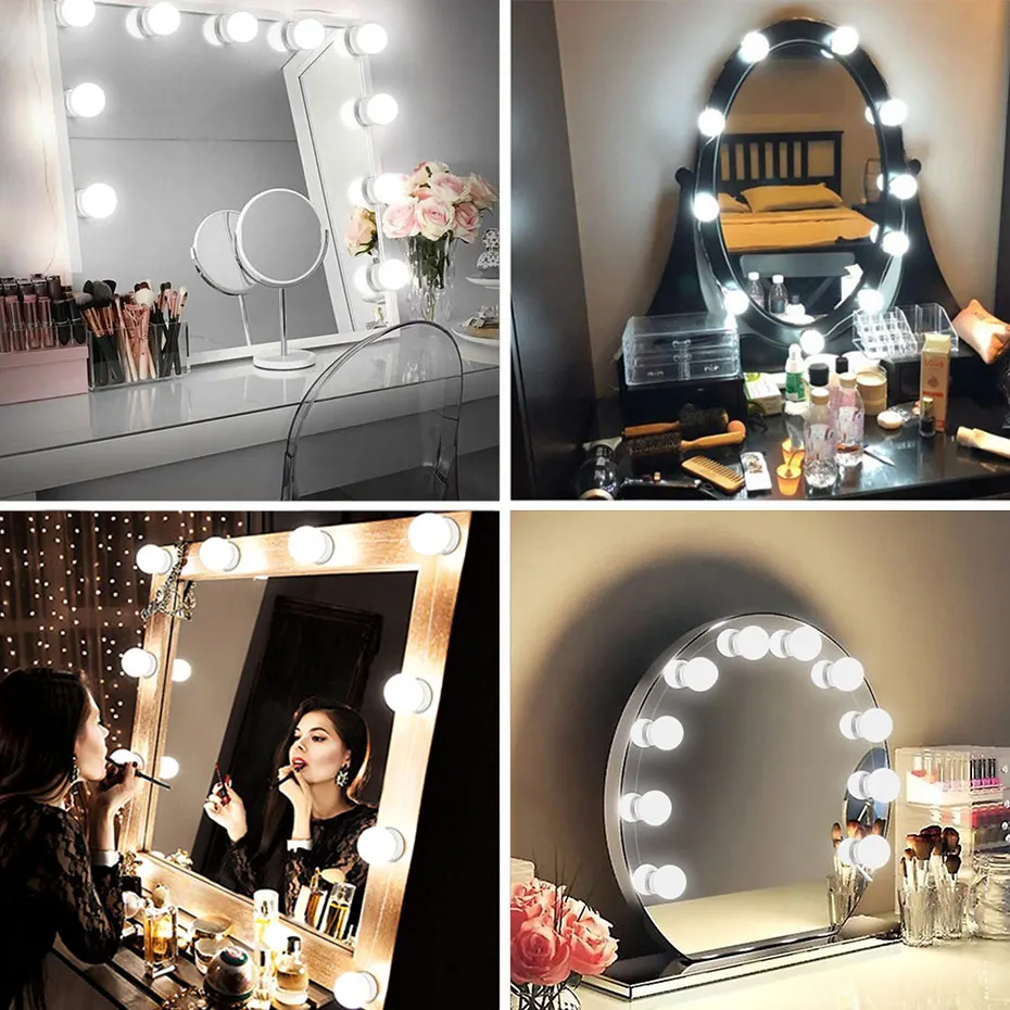 USB Charging Port 6/10/14 Led Light Bulbs For Mirror With Touch Dimmer DC 5V Makeup Vanity Light Mirror Bulbs Table Make-Up Lamp