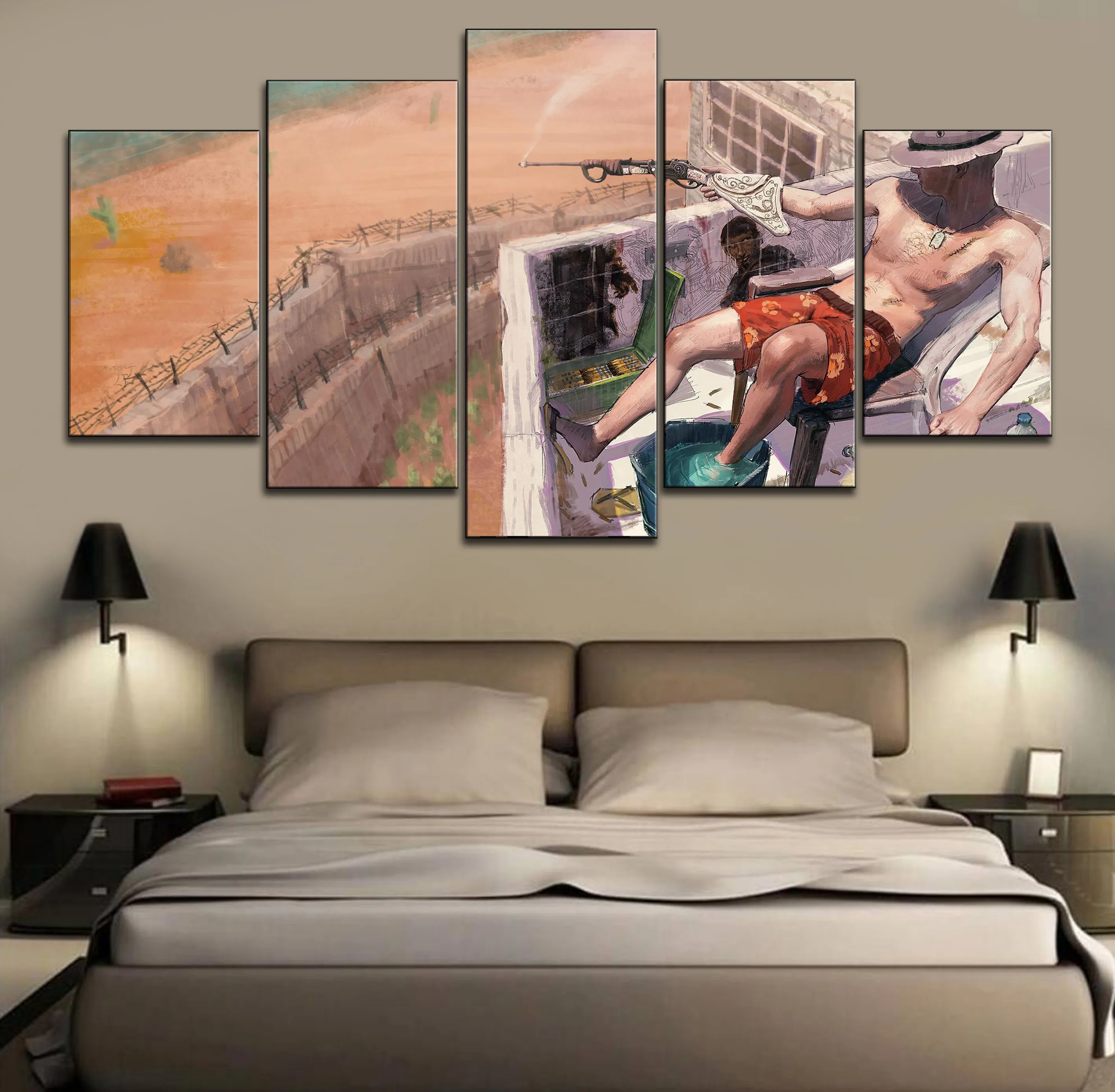 

HD Print Picture Game RUST Painting Wall Art Decor Modular Framework Canvas Modern Artwork Poster 5 Piece Home Decor Picture