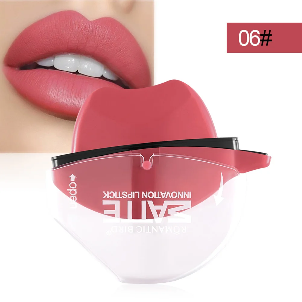 1 шт. губная помада долговечный матовый Форма губ Дизайн быстрый макияж для женщин леди MSI-19 - Цвет: 06