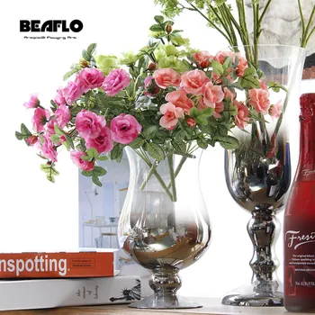 

1Bunch Silk Artificial rose flowers Fake flower High qualityDIY 5 heads fresh Flores for Wedding Party Home Decoration