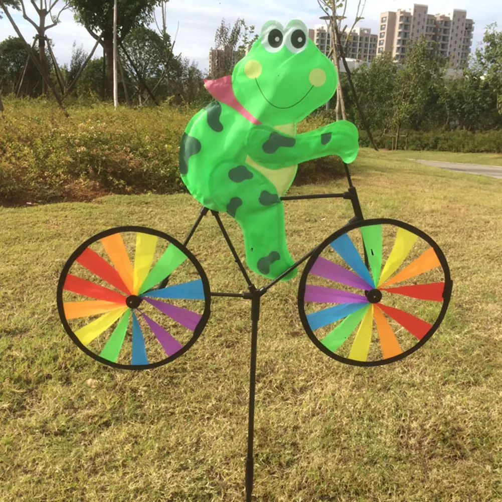Classic Toy Windmill Pinwheels Animal Pattern Gift Strip Shape Home Ornament Kids Wind Spinner Funny Bike Cute Rainbow Garden