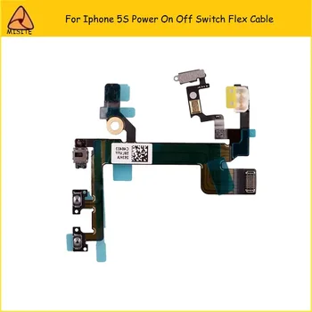 

10PCS/LOT Phone Power Flex For iPhone 5s Mute Volume Switch Power Button On/Off Connector Ribbon Repair Parts Flex Cable