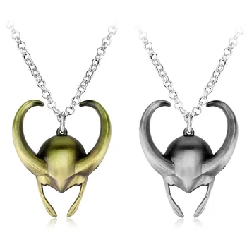

Avengers Endgame Thor Helmet Necklace Superhero Thor Loki Helmet Necklaces Pandents Cosplay Accessories Figure Toys Souvenirs