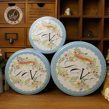 

beautifully fine first-class first-rate splendidly super Flower Printing Tin round baking biscuit box three piece series