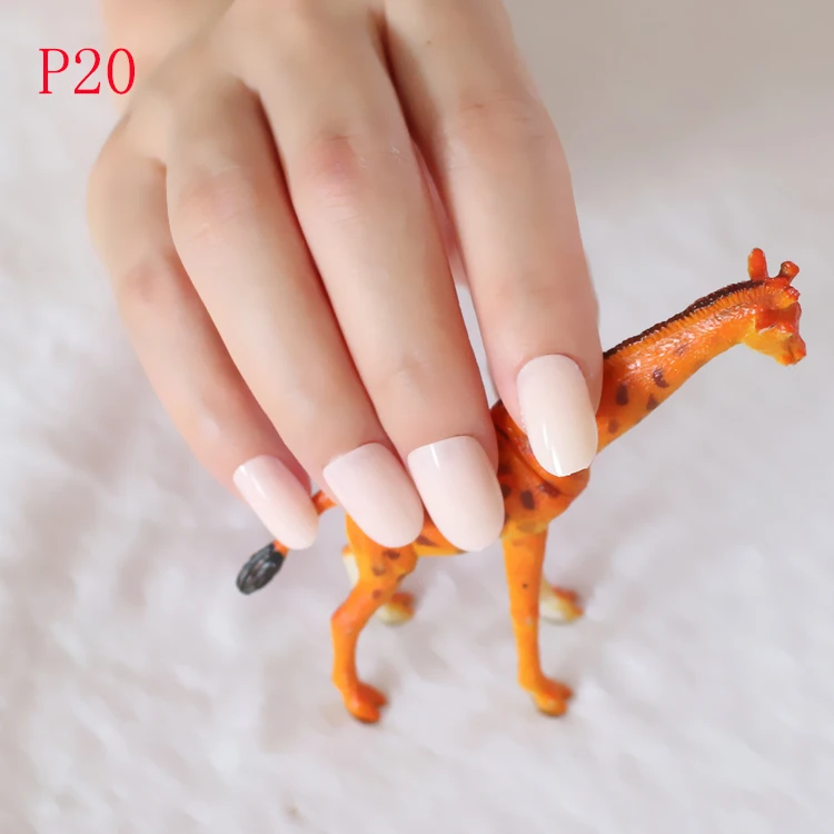 24 шт., красивые женские накладные ногти, паста для бобов, Розовые Овальные накладные ногти, сделай сам, салонный дизайн ногтей, повседневная одежда, инструмент для маникюра P103Q - Цвет: P20