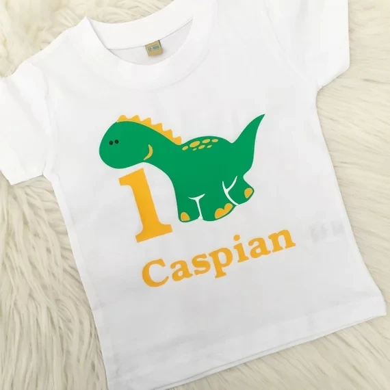

personalize name 1st, 2nd, 3rd, 4th, 5th Dinosaur kids t shirts tops birthday gifts tees baby shower toddler outfit bodysuit