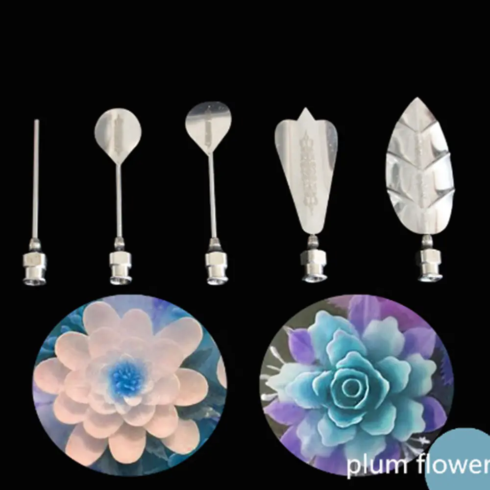 

5pcs/Set 3D Jelly Flower Art Tools 1pcs Syringe 3D Gelatin Art Tools Jello Gubbins Pudding Nozzle Syringe Set Russian Nozzles