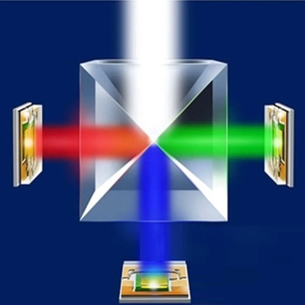 

3D X-cube Defective Cross Dichroic Mirror Combiner Splitter Decor Transparent Module Optical Glass Class Decoration Crafts