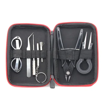 

9 in 1 DIY Electronic Cigarette Tool Kit Coil jig Tweezers Pliers for RDA RDTA RTA E Cig Accessories Vape Bag Coiling Kit
