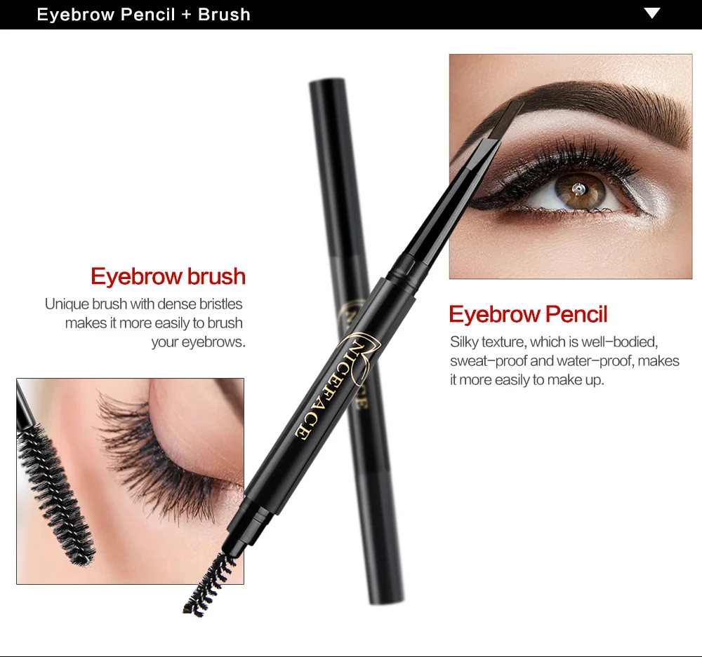 Magic Mirror Makeup Kit Eyelashes mascara + eyeliner + Eyebrow pencil + Lip liner + Liquid lipstick Long Lasting Brand Make Up (6)